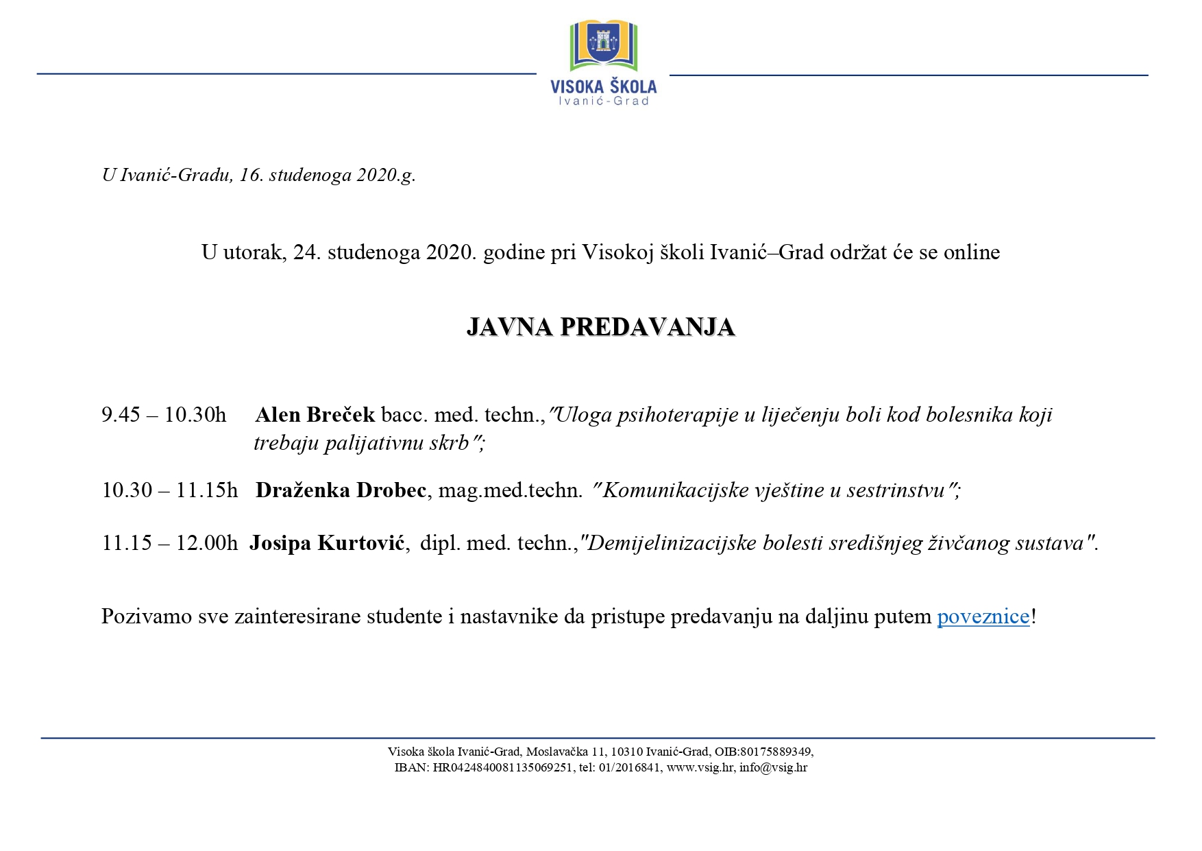 Javna predavanja 24.11.2020.